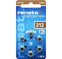 Renata ZA 312 Zinc-air μπαταρίες ακουστικών βαρηκοΐας 6 τεμ.